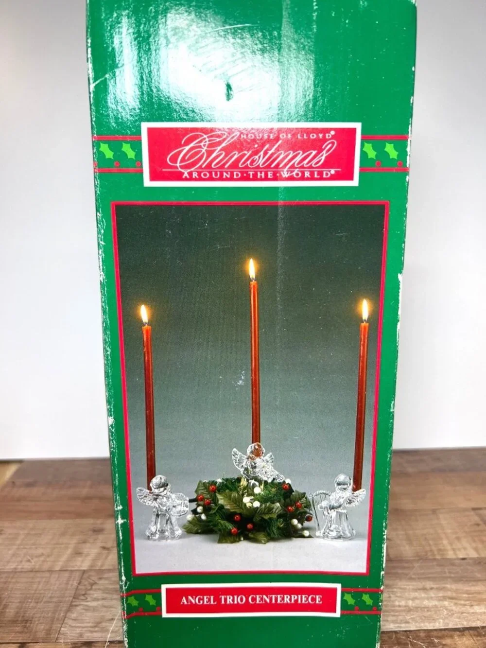 Angel Trio Centerpiece By House Of Lloyd With Glass Figurines And Holiday Decor